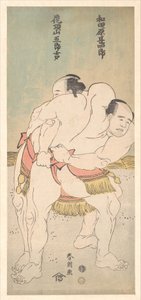 I lottatori di sumo Wadagahara Jinshirō e Kachōzan Gorokichi