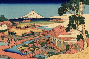 La piantagione di tè di Katakura nella provincia di Suruga da Katsushika Hokusai