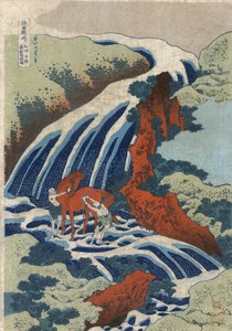 The Yoshitsune Horse-Washing Falls at Yoshino, Izumi Province da Katsushika Hokusai