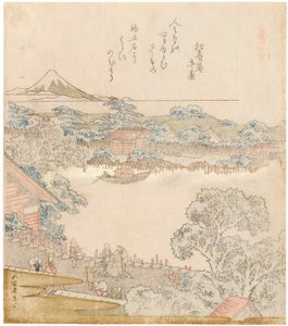 Le rive del fiume Sumida, Komatomeishi. Trittico dalla serie Umazukushi, parte sinistra, 1822