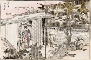 Il ristorante Ebiya a Oji. Dalla serie Piaceri nella Capitale Orientale, 1802 da Katsushika Hokusai