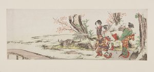 Tre donne che ammirano i ciliegi in fiore da Katsushika Hokusai