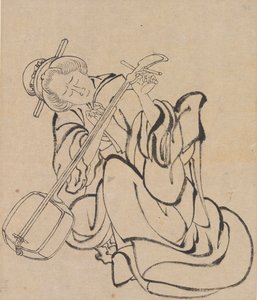 Accordando il samisen da Katsushika Hokusai