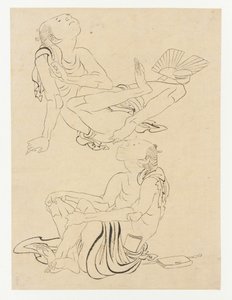 Due uomini che si rilassano in estate, periodo Edo, XIX secolo da Katsushika Hokusai