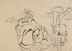 Due schizzi: signora che suona il samisen e signora di spalle, fine XVIII-inizio XIX secolo da Katsushika Hokusai