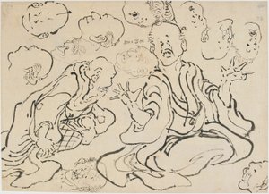 Volti vari, periodo Edo, ca. 1830 da Katsushika Hokusai