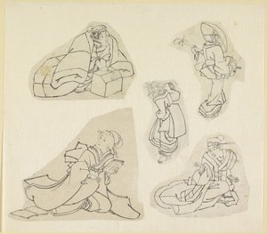 Cinque figure femminili da Katsushika Hokusai