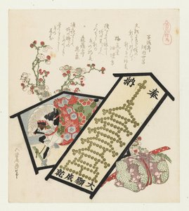 Tavole votive con fiori (Ema) da Katsushika Hokusai