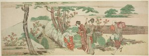 Donne e bambini in gita da Katsushika Hokusai