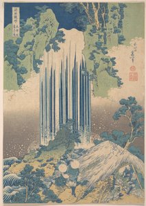 La cascata di Yōrō nella provincia di Mino (Mino no Yōrō no taki), dalla serie “Un giro tra le cascate delle varie province” (Shokoku taki meguri) da Katsushika Hokusai