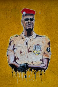 Ritratto di street art di Mamadi Doumbouya, Conakry, 2019