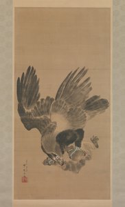 Aquila che attacca una scimmia da Kawanabe Kyosai