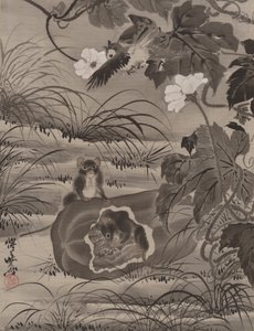 Topi in un melone, ca. 1887 da Kawanabe Kyosai