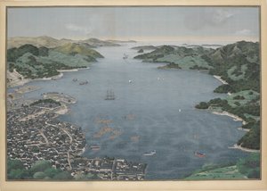 Veduta della baia di Nagasaki, c.1833 da Keiga Kawahara