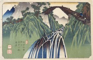Vista Distante del Ponte sul Fiume Ina a Nojiri, No. 41 da Keisai (1790 1848) Eisen