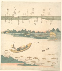 Traghetto che attraversa il fiume Sumida da Keisai Eisen
