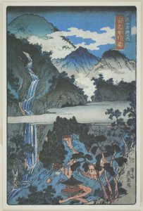 Cascate di Nunobiki presso il santuario di Jakko (Jakko Nunobiki no taki), dalla serie "Punti panoramici nelle montagne di Nikko (Nikkosan meisho no uchi)". da Keisai Eisen