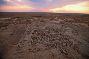 Veduta aerea del sito di scavo; Civiltà dell