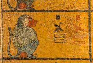 Babbuino, Pittura murale nella tomba del re Tutankhamon; KV52, Valle dei Re, Tebe, 2003 da Kenneth Garrett