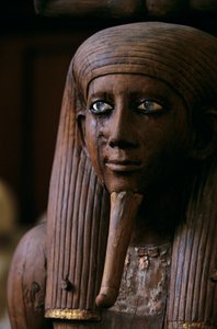 Statua di Ka a grandezza naturale del re Auibre-Hor con foglia d