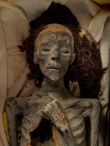 Mummia di Tiye, moglie di Amenhotep III e nonna di Tutankhamon. XVIII dinastia; Nuovo Regno, 2005 da Kenneth Garrett