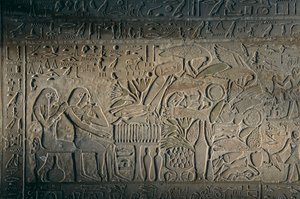 Rilievo da Abydos, manufatto; Egitto