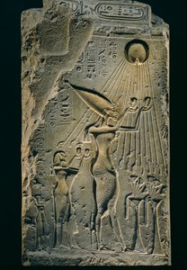 Rilievo di Akhenaton sotto Aten, balaustra, Amenhotep IV. Come faraone, Akhenaton è