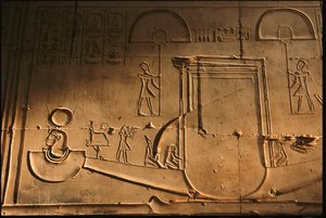 Rilievo della barca dal tempio di Seti I, Abydos, Egitto, 2005 da Kenneth Garrett