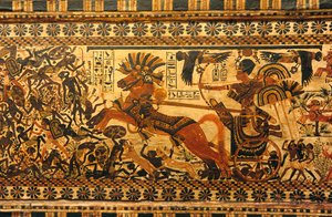 Dipinto murale nella tomba del re Tutankhamon, Re Tutankhamon, Egitto, Nuovo Regno, Tuta, 2003 da Kenneth Garrett