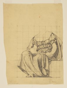 Studio di drappeggio per "La vita attiva," lunetta nell