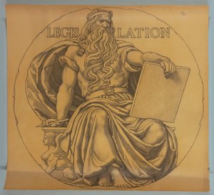 Legislazione, cartone per mosaico nella Rotonda del Campidoglio del Wisconsin da Kenyon Cox