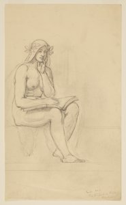 Studio di nudo per "La vita contemplativa" per Lunetta nell