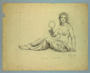 Studio di nudo di "Commedia" per fascia da Kenyon Cox