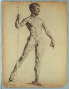 Studio di nudo di uomo che cammina