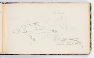 Pagina di taccuino: figure femminili nude da Kenyon Cox