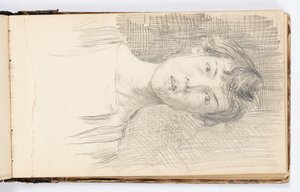 Pagina di un taccuino: autoritratto da Kenyon Cox
