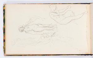 Pagina di taccuino: Due figure femminili nude