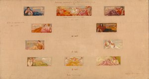 Bozzetti per la decorazione di una biblioteca privata A, 1894 da Kenyon Cox