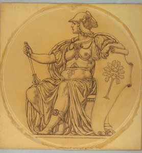 Studio per "Coraggio," Lunetta nel Palazzo di Giustizia della Contea di Hudson, Jersey City, NJ