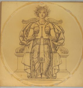 Studio per "Rettitudine," Lunetta nel tribunale della contea di Hudson, Jersey City, NJ da Kenyon Cox
