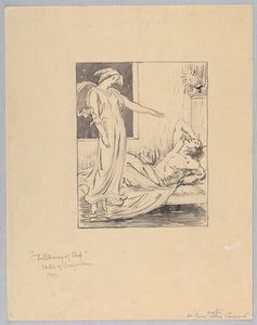"La benedizione del sonno," studio per un poster per il composto di sedano di Paine da Kenyon Cox