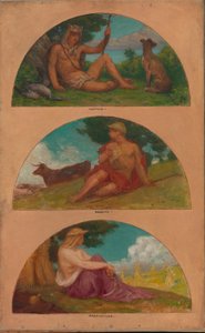 Il progresso della civiltà: Caccia, pastorizia, agricoltura (studio murale, Campidoglio, Des Moines, Iowa)