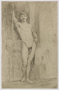 Senza titolo (Studio di nudo maschile in piedi) da Kenyon Cox