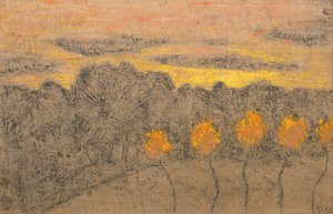 Paesaggio con alberi gialli