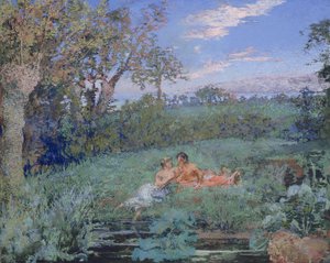 Gli amanti sulla riva del fiume da Ker Xavier Roussel