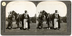 Uno sceicco e la sua guardia del corpo, Siria, 1900 da Keystone View Company