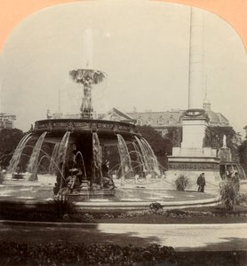 Piazza Reale, Fontana, Stoccarda, Germania, 1896 da Keystone View Company