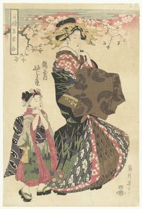 Cortigiana e kamuro da Kikugawa Eizan
