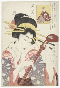 Donna con shamisen da Kikugawa Eizan