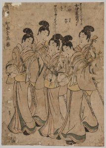 Giovani donne con strumenti musicali, 1787-1867 da Kikugawa Eizan